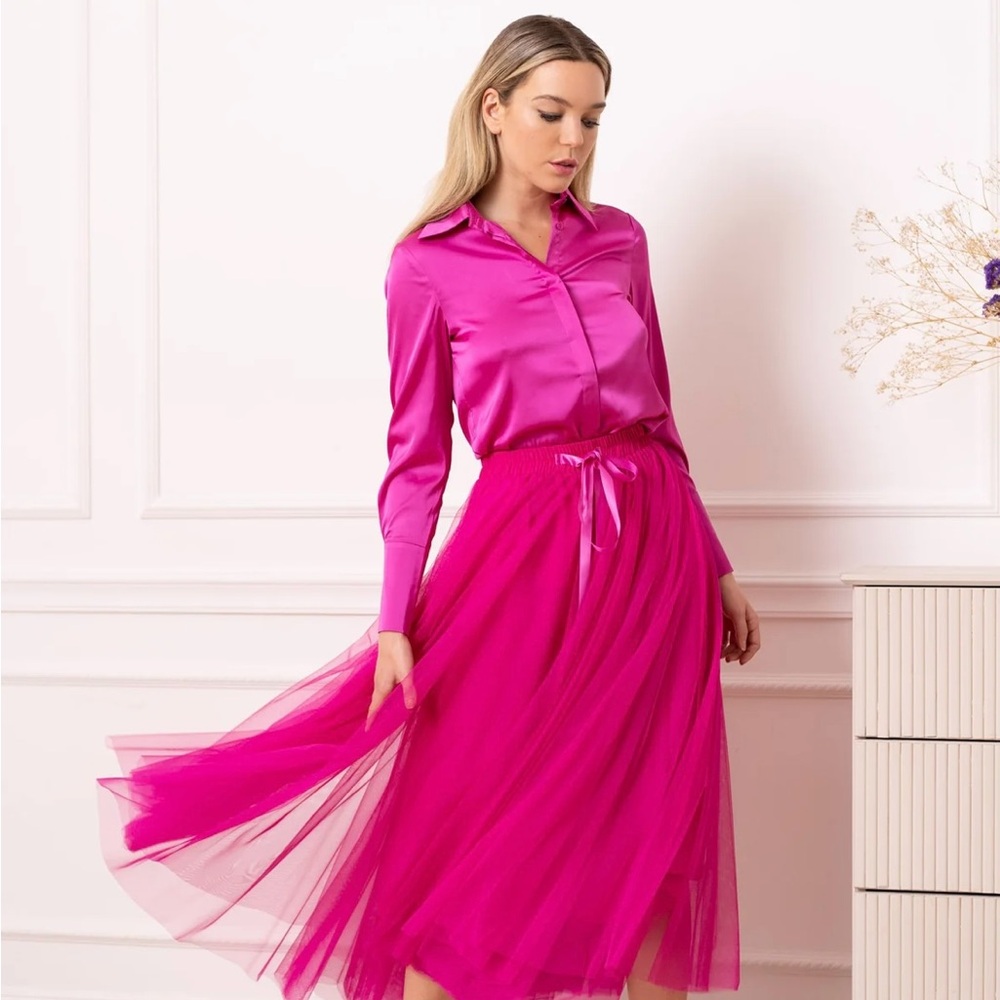 Elegant Pink Tulle Skirt from France